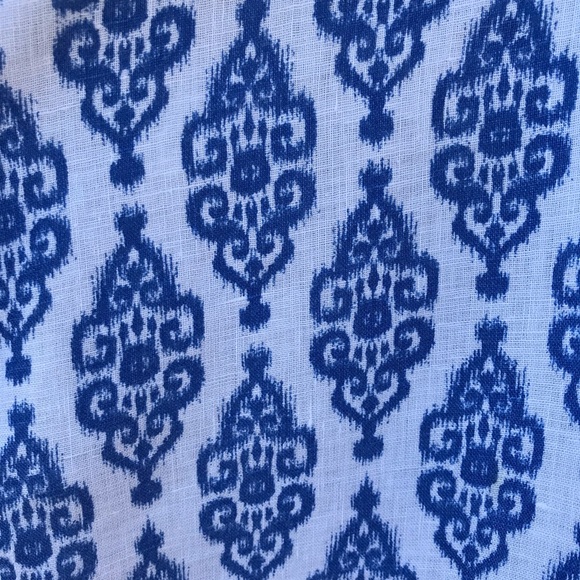 Chicos blue white patterned button up shirt blouse linen size 3 Large - Picture 4 of 6